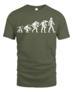 Evolution of Gaming Controllers T-Shirt Retro Gamer Tee - military green t-shirt on white background