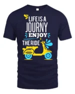 Life Is a Journey Enjoy the Ride Scooter T-Shirt - navy t-shirt on white background