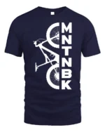 MTNBK Mountain Bike T-Shirt Bold MTB Graphic Tee - navy t-shirt on white background