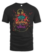 Music Is the Medicine of the Mind T-Shirt Soft Cotton - black t-shirt on white background