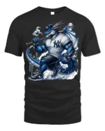 Fierce Dragon Baseball Warrior T-shirt for Sports Fans - black t-shirt on white background