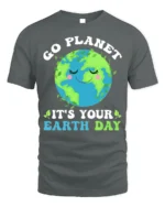 Go Planet It’s Your Earth Day T-Shirt Funny Eco Graphic - gray t-shirt on white background