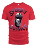 Spooky Summer Skeleton Drink T-Shirt Cute Goth Aesthetic - red t-shirt on white background