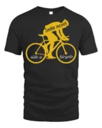 Smile More Ride a Bicycle Motivational Cycling T-Shirt - black t-shirt on white background