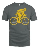 Smile More Ride a Bicycle Motivational Cycling T-Shirt - gray t-shirt on white background