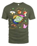 Magnified Psalm 34:3 Bible Verse Nature T-Shirt - military green t-shirt on white background