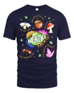 Magnified Psalm 34:3 Bible Verse Nature T-Shirt - navy t-shirt on white background