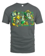 Mad Science Cartoon T-Shirt Fun Chemistry Lab Graphic - gray t-shirt on white background