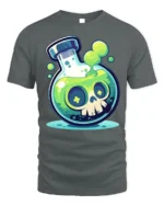Toxic Skull Potion T-Shirt Fun Cartoon Science Lab - gray t-shirt on white background