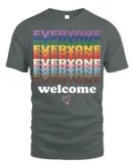 Everyone Welcome T-Shirt Inclusive Pride Equality - gray t-shirt on white background