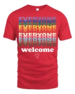 Everyone Welcome T-Shirt Inclusive Pride Equality - red t-shirt on white background
