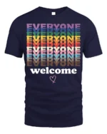 Everyone Welcome T-Shirt Inclusive Pride Equality - navy t-shirt on white background
