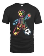 Be Different T-Shirt with Music, Art, and Sports Design - black t-shirt on white background