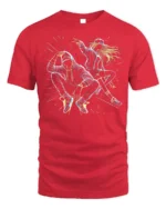 Urban Street Dance Graphic T-Shirt with Hip Hop Vibes - red t-shirt on white background