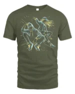 Urban Street Dance Graphic T-Shirt with Hip Hop Vibes - military green t-shirt on white background