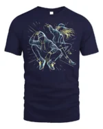 Urban Street Dance Graphic T-Shirt with Hip Hop Vibes - navy t-shirt on white background
