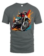 Motocross Dirt Bike T-Shirt Extreme Rider Graphic - gray t-shirt on white background