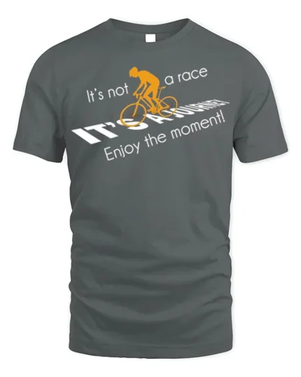 Cycling Journey T-Shirt It’s Not a Race Inspirational - gray t-shirt on white background