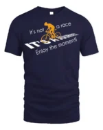 Cycling Journey T-Shirt It’s Not a Race Inspirational - navy t-shirt on white background