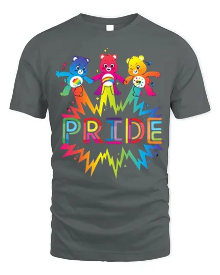 Cute Rainbow Bear Pride T-Shirt Colorful LGBTQ - gray t-shirt on white background