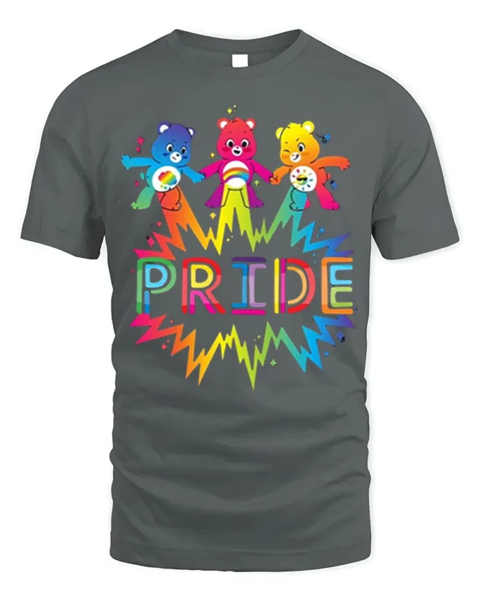 Cute Rainbow Bear Pride T-Shirt Colorful LGBTQ - gray t-shirt on white background