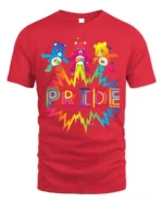 Cute Rainbow Bear Pride T-Shirt Colorful LGBTQ - red t-shirt on white background
