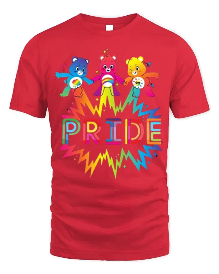Cute Rainbow Bear Pride T-Shirt Colorful LGBTQ - red t-shirt on white background