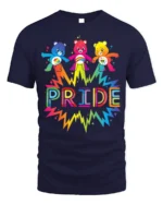 Cute Rainbow Bear Pride T-Shirt Colorful LGBTQ - navy t-shirt on white background