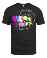 Psychedelic Skull Vibes Graphic T-Shirt for Men - black t-shirt on white background