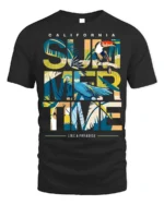 California Summertime T-Shirt Tropical Beach Paradise - black t-shirt on white background