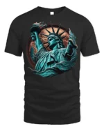 Statue of Liberty T-Shirt Bold American Freedom Graphic - black t-shirt on white background
