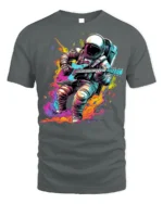 Astronaut Guitar Blast T-Shirt Space Rock Style - gray t-shirt on white background