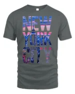 New York City Skyline T-Shirt Urban Streetwear - gray t-shirt on white background