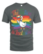 The Future Is Inclusive T-Shirt Pride Duck - gray t-shirt on white background