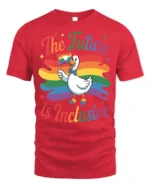 The Future Is Inclusive T-Shirt Pride Duck - red t-shirt on white background