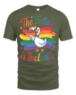 The Future Is Inclusive T-Shirt Pride Duck - military green t-shirt on white background