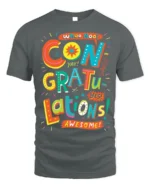 Congratulations Celebration Graphic T-Shirt Gift - gray t-shirt on white background