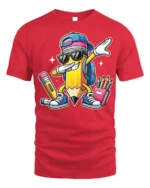 Cool Dabbing Pencil Back to School T-Shirt Kids - red t-shirt on white background