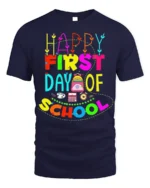 Happy First Day of School T-Shirt for Kids Teachers - navy t-shirt on white background