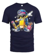 Cool Dabbing Pencil Back to School T-Shirt Kids - navy t-shirt on white background