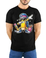 Cool Dabbing Pencil Back to School T-Shirt Kids - model wearing black shirt, hands behind back