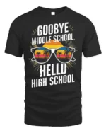 Goodbye Middle School Hello High School T-Shirt - black t-shirt on white background