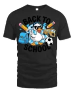 Funny Duck Back to School T-Shirt for Kids Boys Girls - black t-shirt on white background