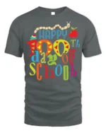 Happy 100th Day of School Cute Kids Colorful T-Shirt - gray t-shirt on white background