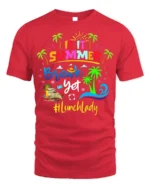 Is It Summer Break Yet Lunch Lady T-Shirt Funny Gift - red t-shirt on white background