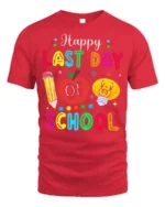 Happy Last Day of School T-Shirt Colorful Teacher - red t-shirt on white background