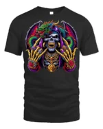 Grim Reaper Dragon T-shirt with Gothic Artwork - black t-shirt on white background