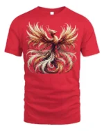 Fiery Phoenix Rise Graphic T-Shirt for Men - red t-shirt on white background