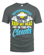 Meteorologist T-Shirt Head In The Clouds Tee - gray t-shirt on white background
