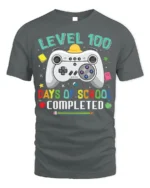 Level 100 Days of School Completed T-Shirt - gray t-shirt on white background